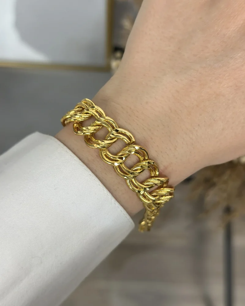 22 Ayar Altın Kaplama Kalem İşi Samanyolu Bileklik