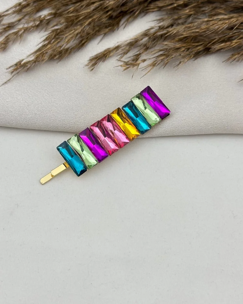 Renkli Sıra Baget Taşlı Toka