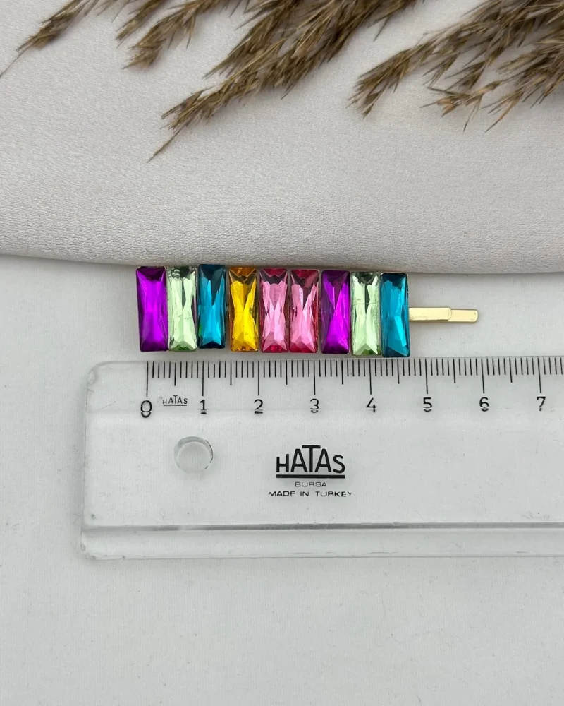 Renkli Sıra Baget Taşlı Toka