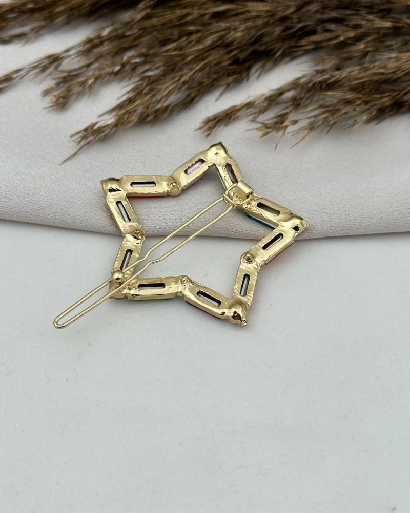 Renkli Baget Taşlı Yıldız Toka