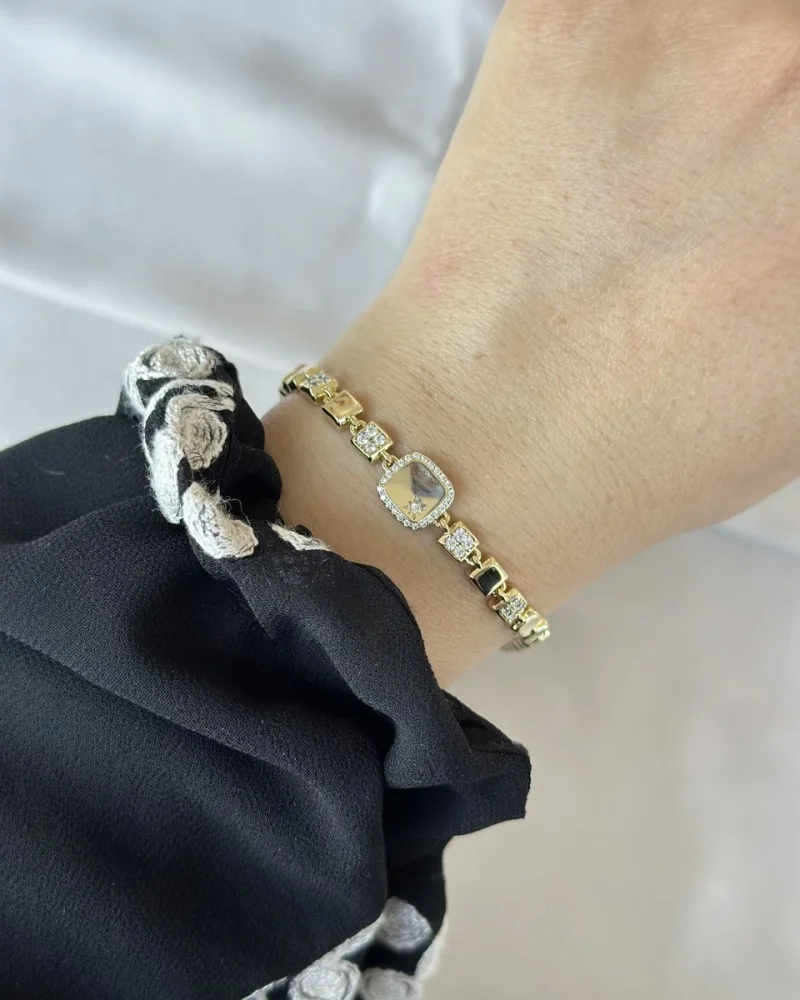 Taşlı Kare Model VIP Bileklik