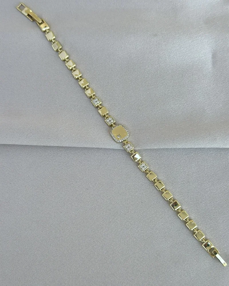 Taşlı Kare Model VIP Bileklik