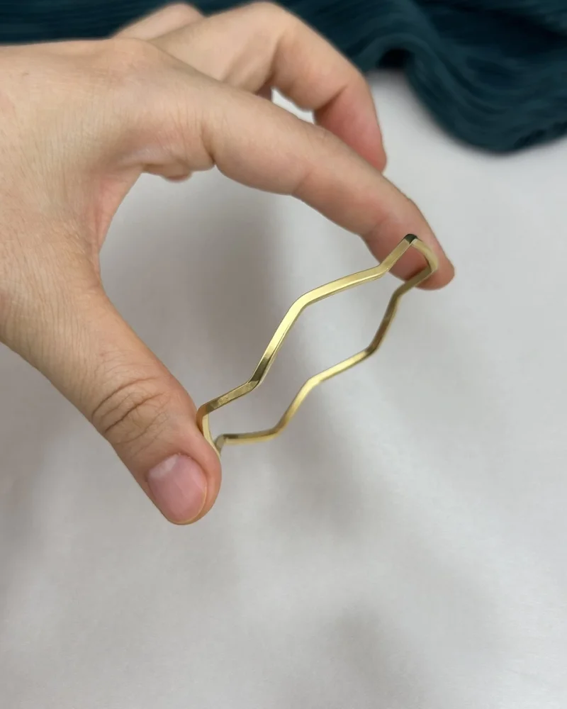 Zikzak Çelik Ajda Bilezik (6.5 cm)
