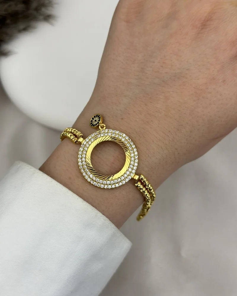 22 Ayar Çeyreklik Taşlı Dorika Bileklik