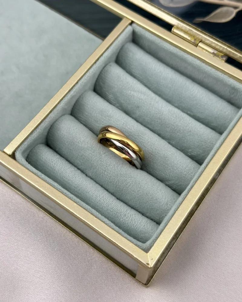 Üç Renk Geçişli Çelik Yüzük