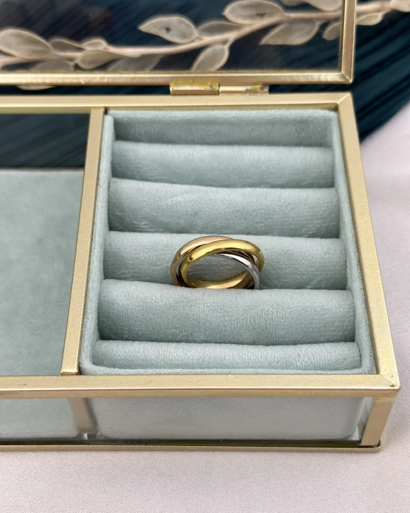 Üç Renk Geçişli Çelik Yüzük