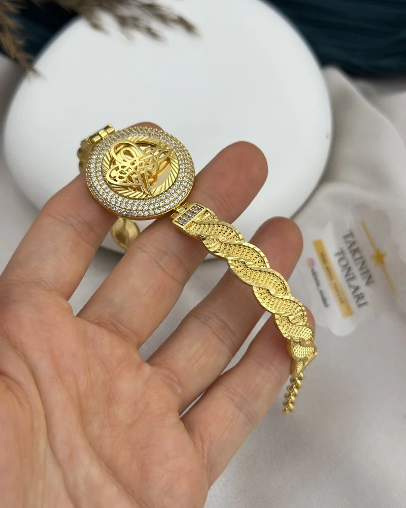 22 Ayar Tuğralı Hasır Örgü Kelepçe