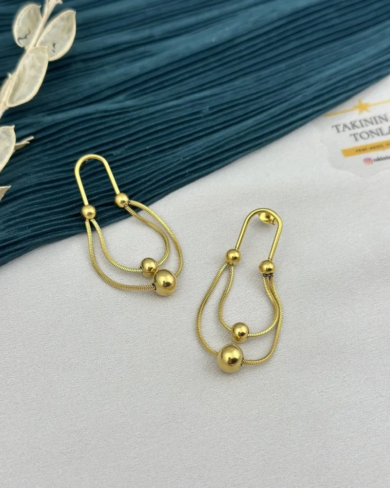 Topçuklu Sarkıt Küpe (kaynak yeri belirgin=Hafif Kusurlu)