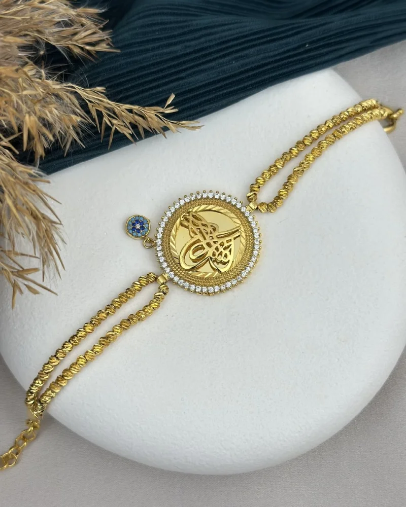 22 Ayar Tuğralı Dorikalı Bileklik