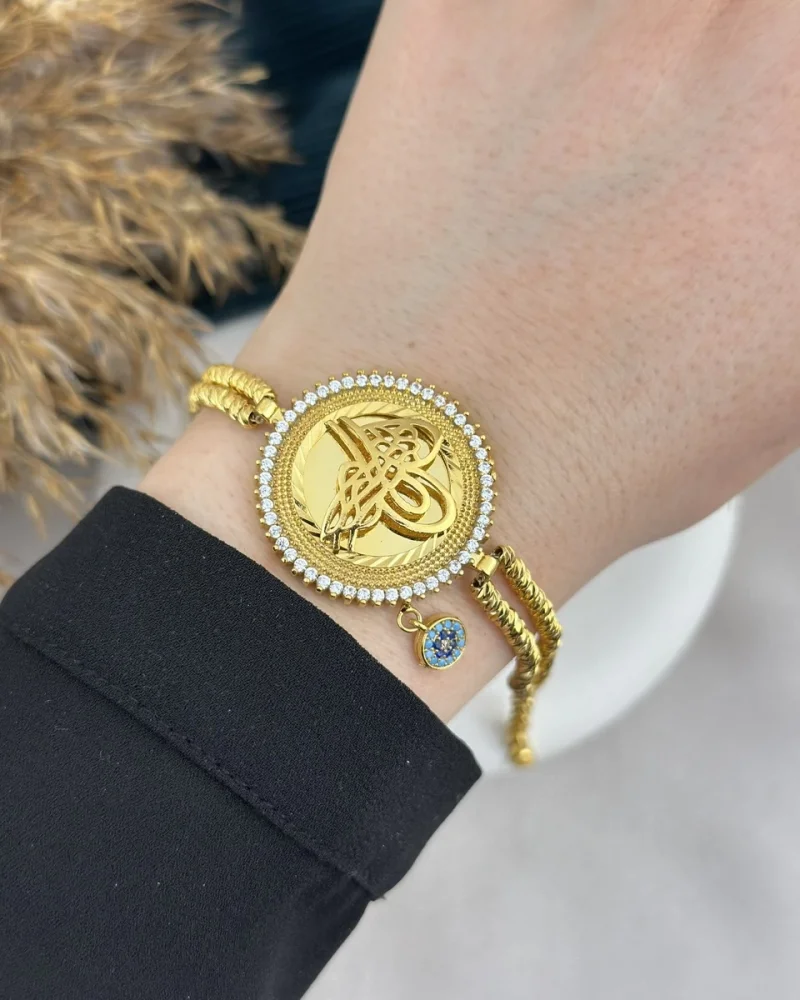 22 Ayar Tuğralı Dorikalı Bileklik