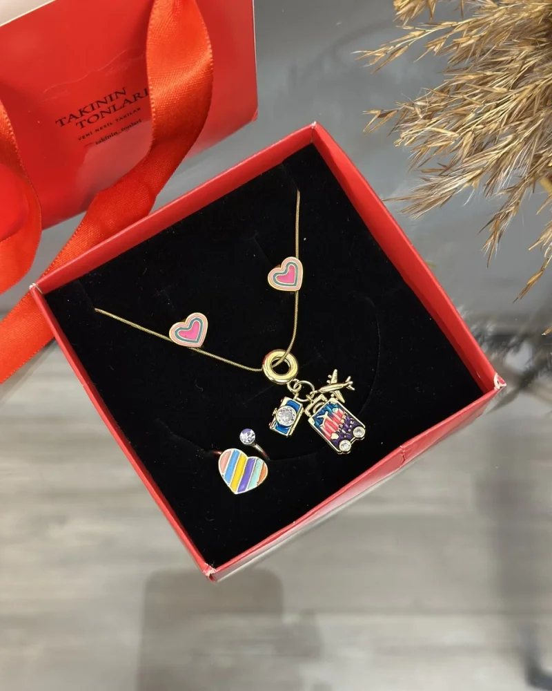 Çocuk Pembe Kalpli Kombin