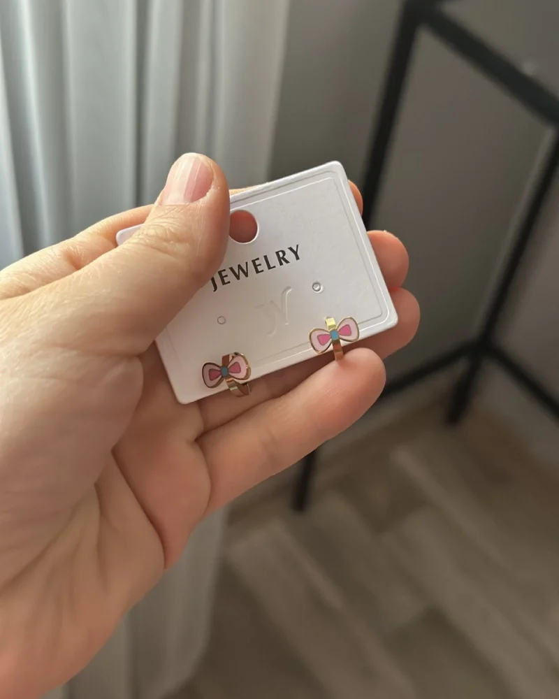 Çocuk Pembe Fiyonk Halka Küpe