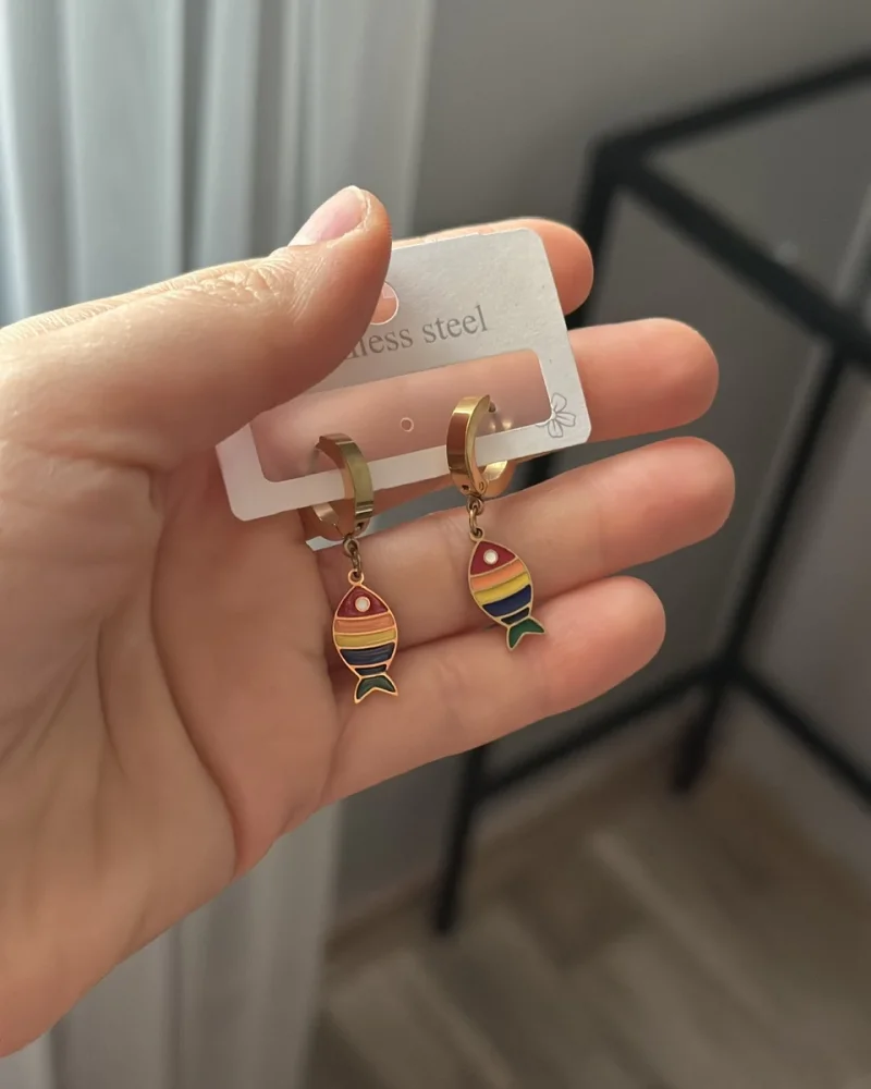 Çocuk Sallantılı Renkli Balık Kolye