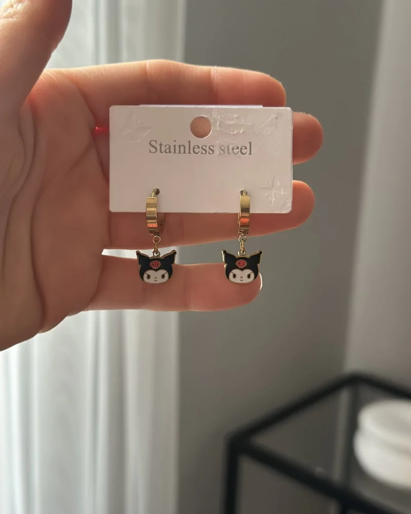 Çocuk Sallantılı Kuromi Küpe