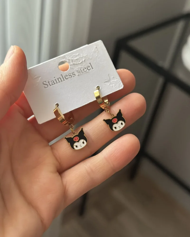 Çocuk Sallantılı Kuromi Küpe