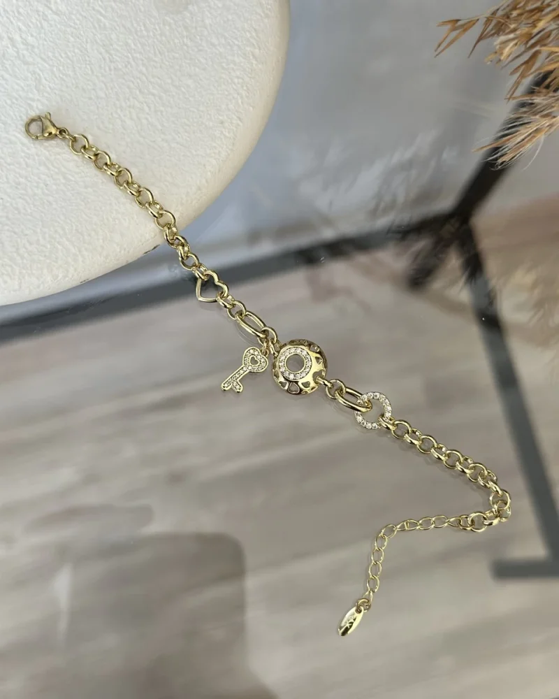 Kalpli Anahtar Charmli XP Bileklik (16+3 cm)