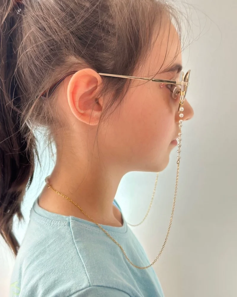 İncili Çelik Gözlük Zinciri