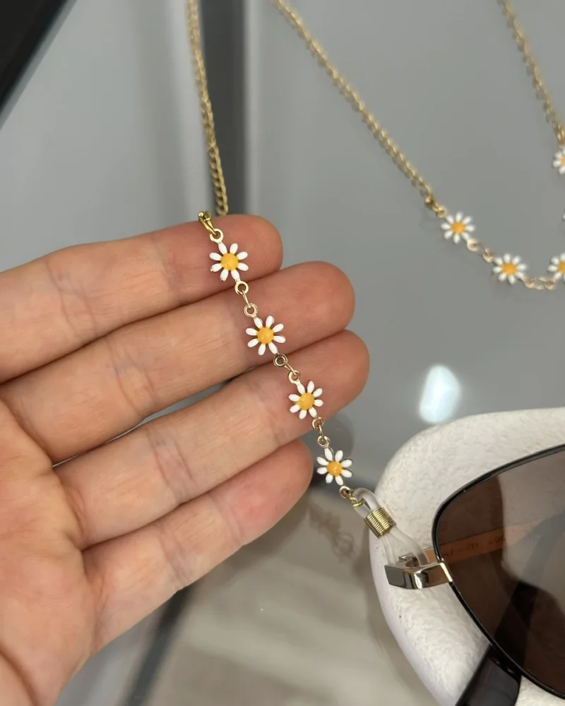 Papatyalı Çelik Gözlük Zinciri