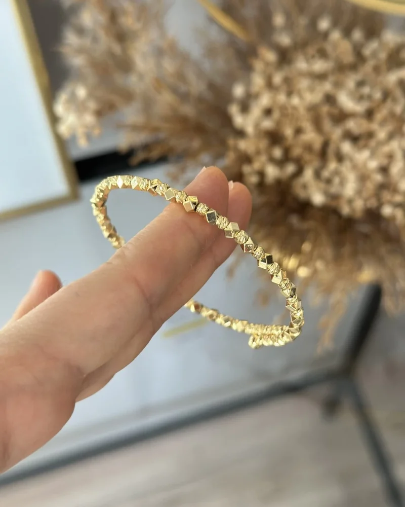 Dorikali  Lazer kesim Altigen Detaylı Kelepçe Bileklik