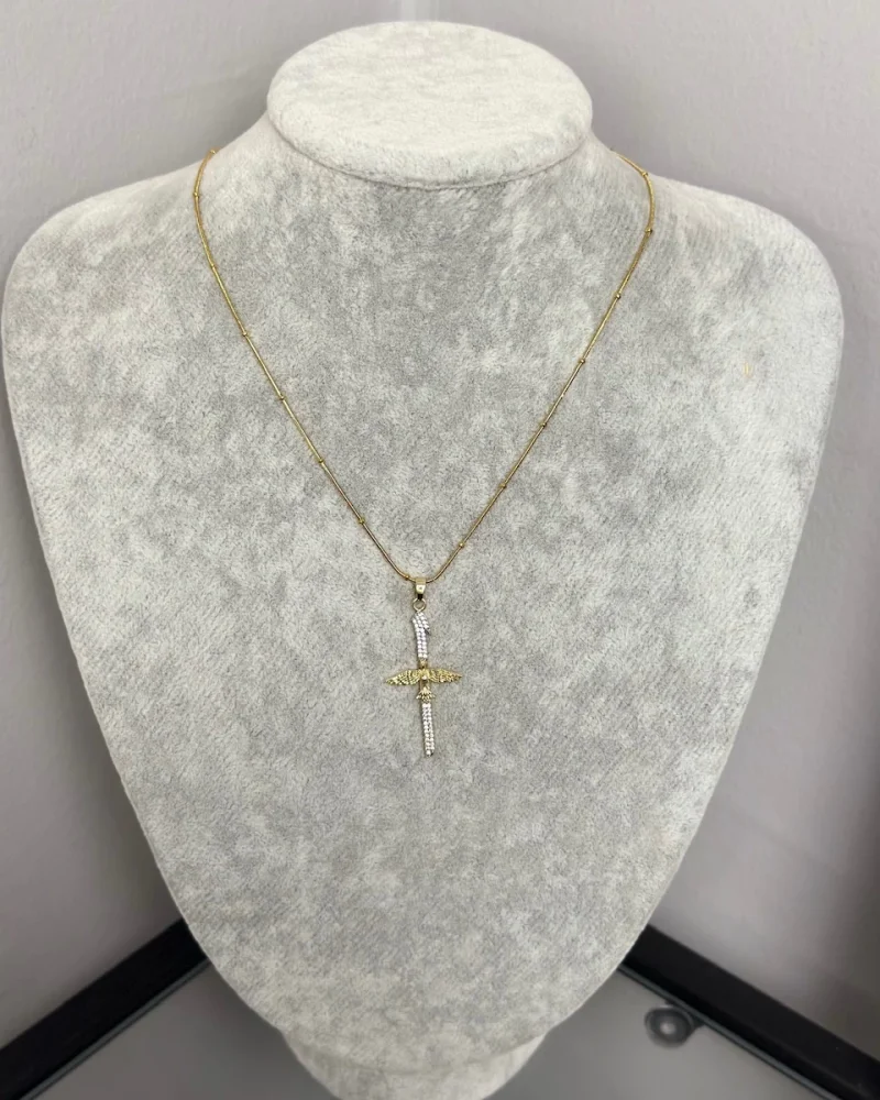 Çelik Elif-Anka Kuşu Kolye (40+5 cm)