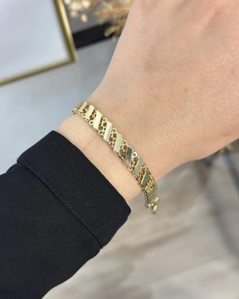XP Gold Yassı Sıra Pullu Bileklik