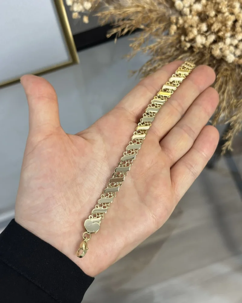 XP Gold Yassı Sıra Pullu Bileklik