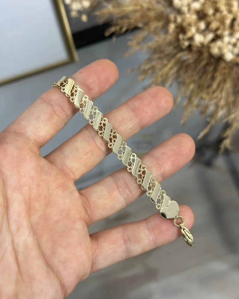 XP Gold Yassı Sıra Pullu Bileklik