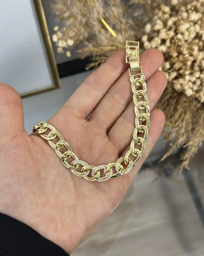 XP Gold Zarif Taşlı Samanyolu Bileklik (17+2 cm)