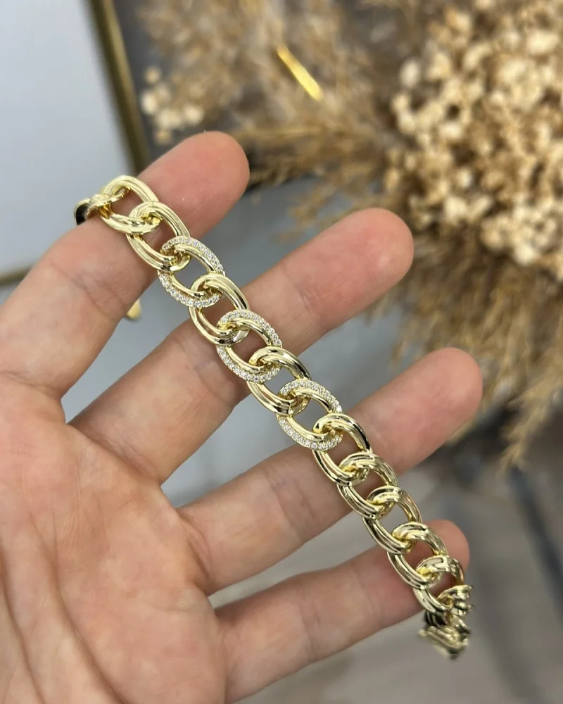 XP Gold Zarif Taşlı Samanyolu Bileklik (17+2 cm)