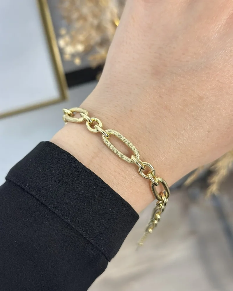 XP Gold  Oval Geçişli Zincir Bileklik