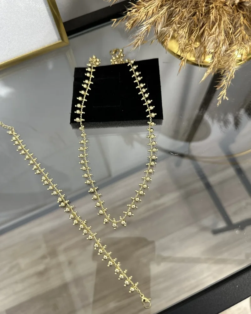 XP Gold Topçuklu Kolye-Bileklik Set