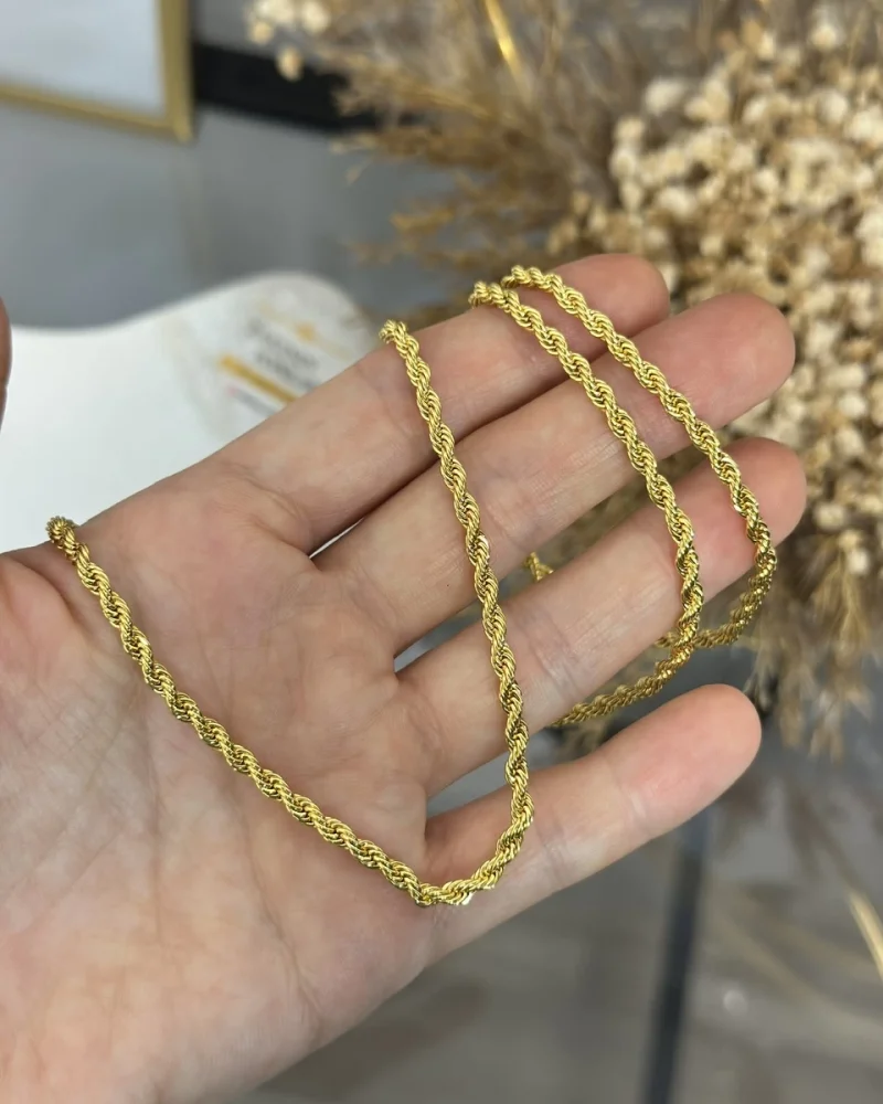 22 Ayar 3 mm Burgu Kolye (80 cm )