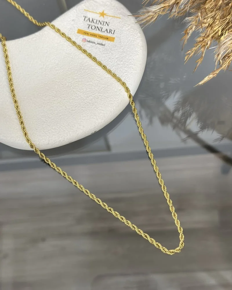 22 Ayar 3 mm Burgu Kolye (80 cm )