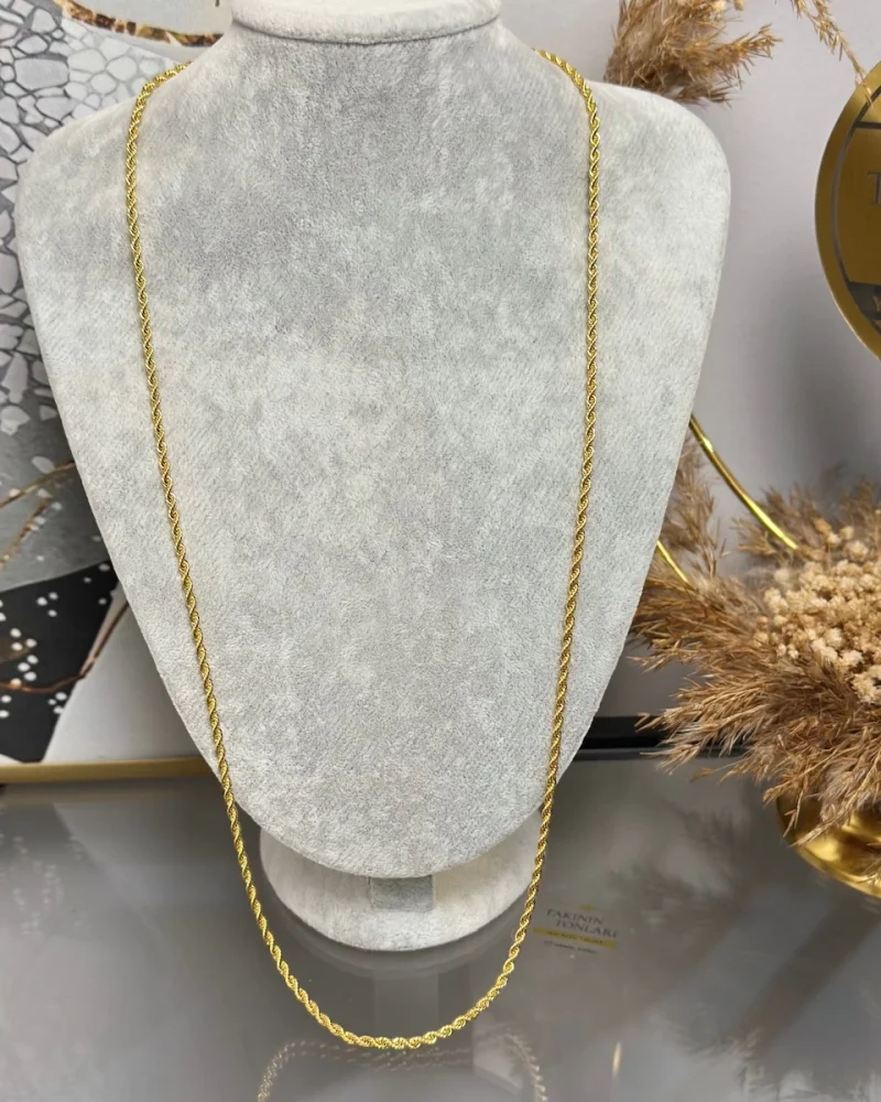 22 Ayar 3 mm Burgu Kolye (80 cm )