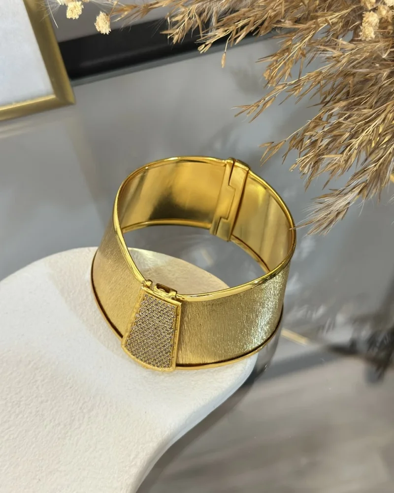 22 Ayar Geniş Taşlı Kumlu Trabzon Kelepçe