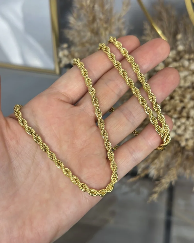 22 Ayar 4 mm Burgu Kolye (80 cm)