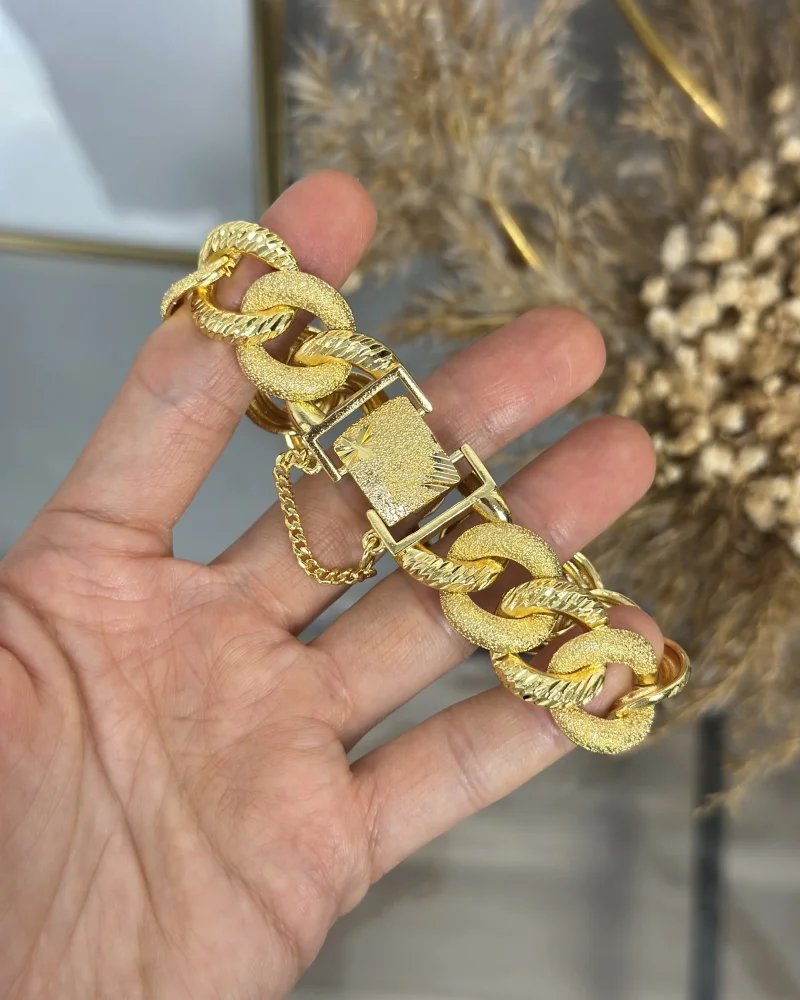 22 Ayar Simli-Kalem İşi Samanyolu Bileklik (19.5 cm/Küçültülebilir)
