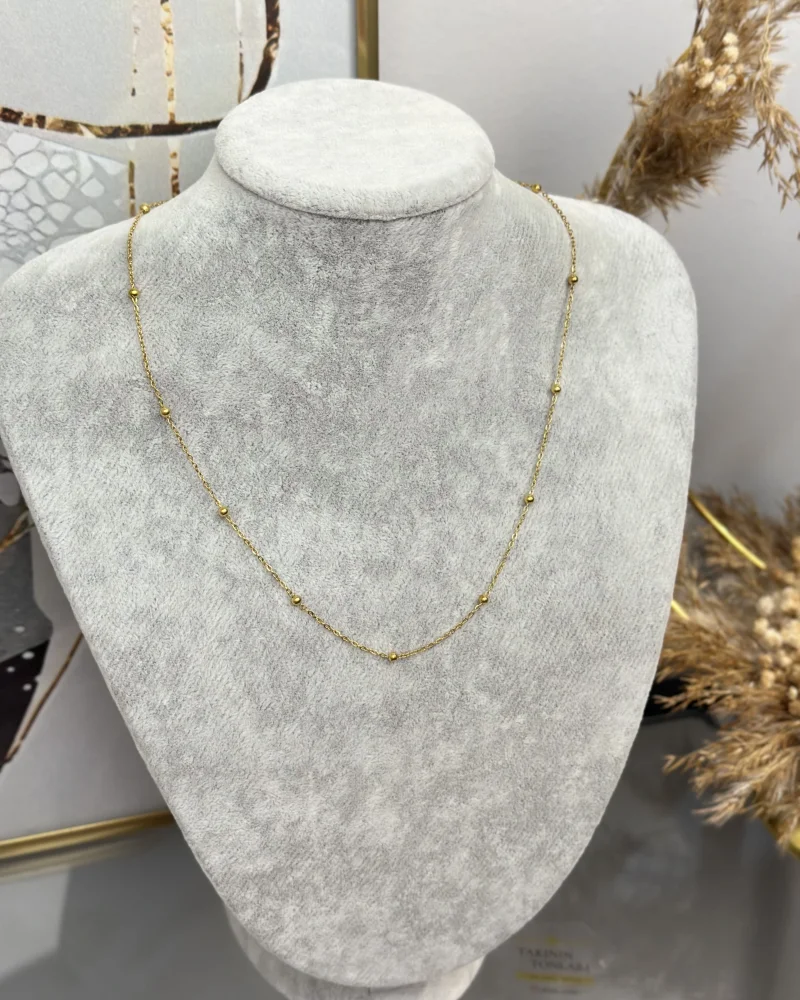 Çelik Topçuklu Zarif Kolye (40+5 cm )