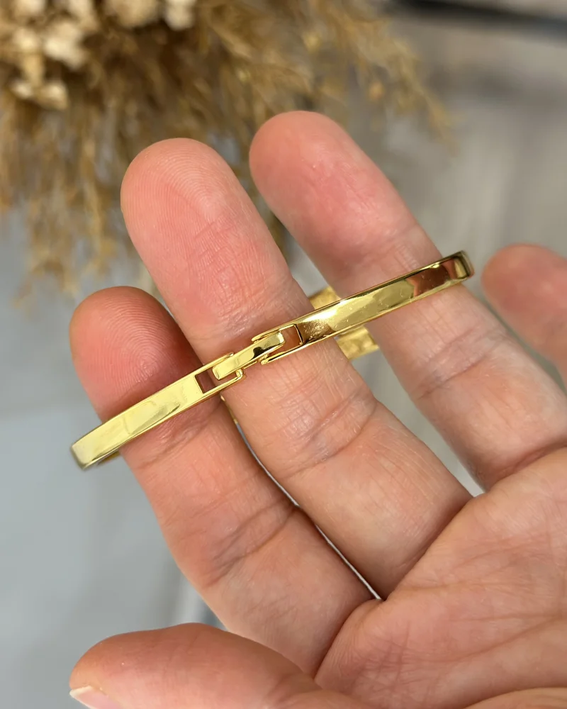 22 Ayar Düz Parlak Kaburga Kelepçe (19 cm)