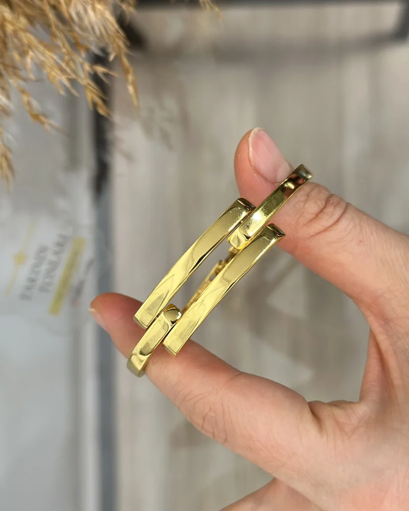 22 Ayar Düz Parlak Kaburga Kelepçe (19 cm)