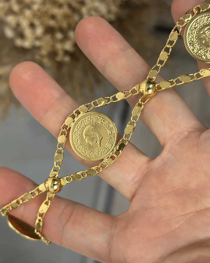 22 Ayar Üçlü Çeyrekli Arpa Bileklik (19+5 cm uzatma)