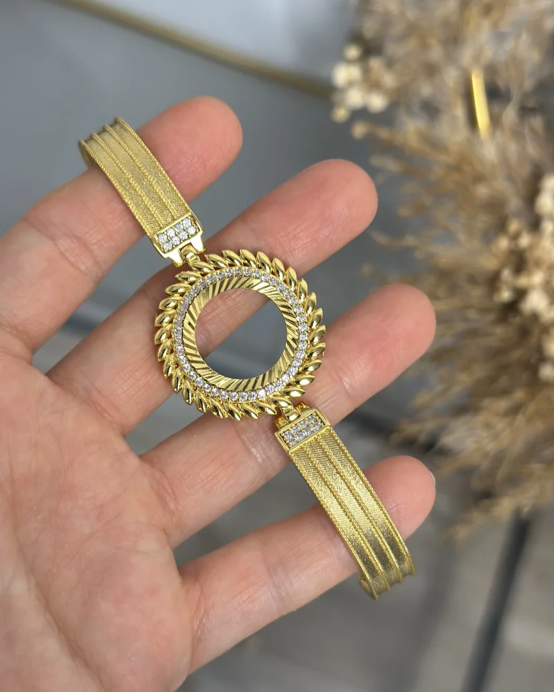 22 Ayar Buğday Model Çeyrek Hasır Kelepçe (17+3.5 cm)