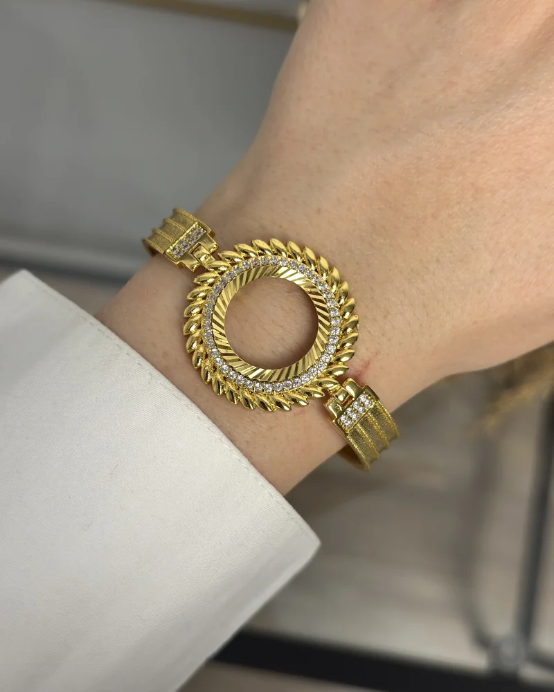 22 Ayar Buğday Model Çeyrek Hasır Kelepçe (17+3.5 cm)