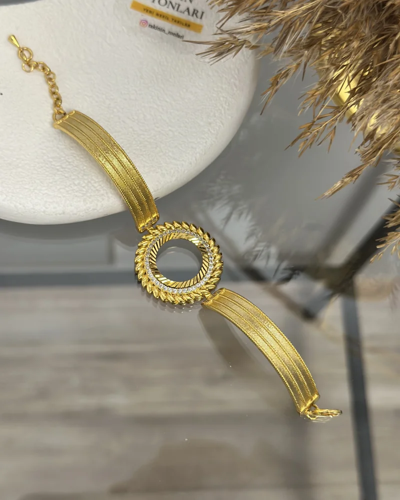 22 Ayar Buğday Model Çeyrek Hasır Kelepçe (17+3.5 cm)