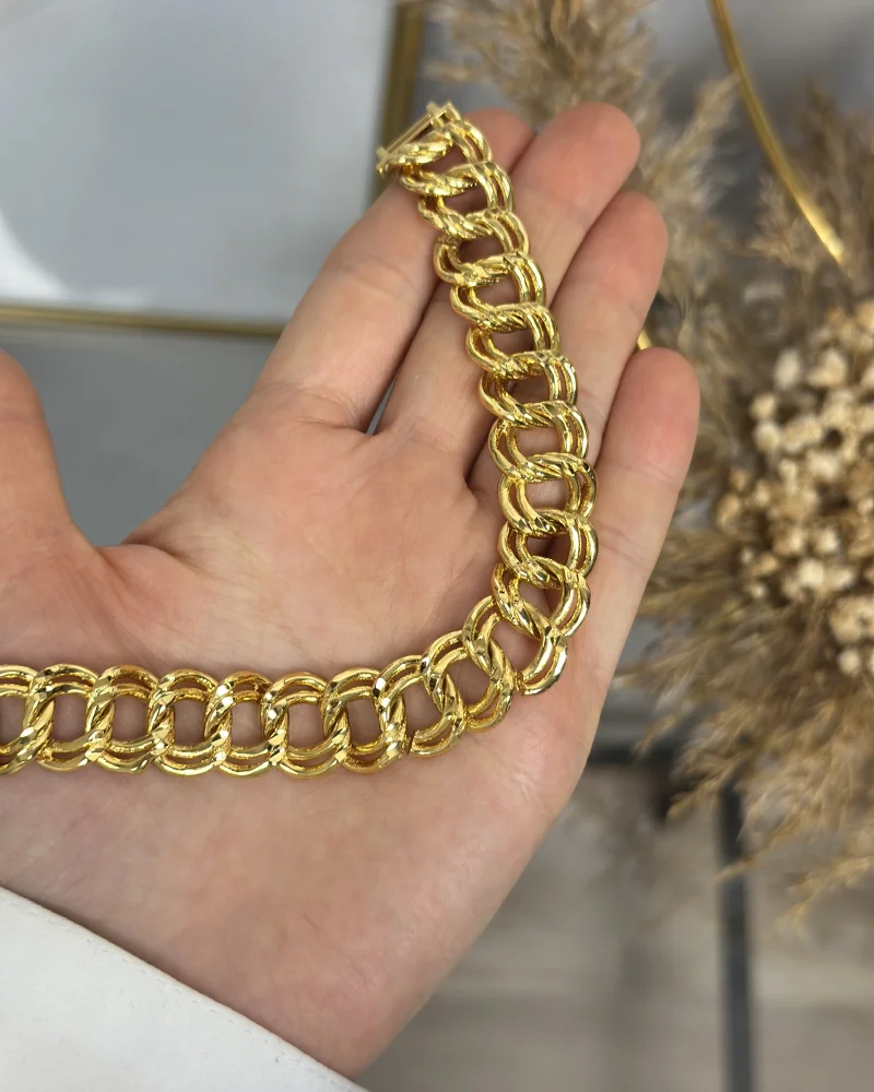 22 Ayar Altın Kaplama Kalem İşi Samanyolu Bileklik