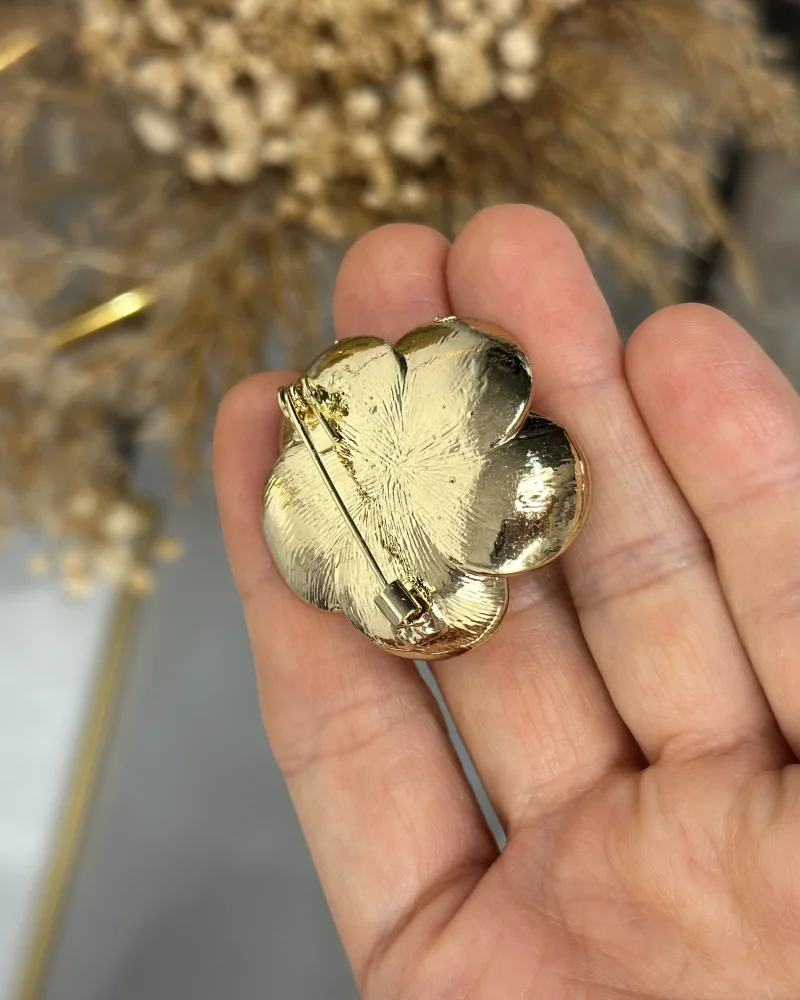 Üç Boyutlu Pembe Gül Broş