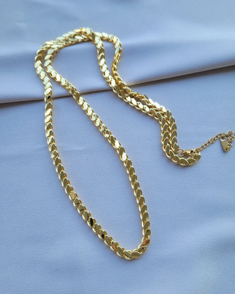 Parlak 14 Ayar Çelik Arpa Kolye (60+5cm)