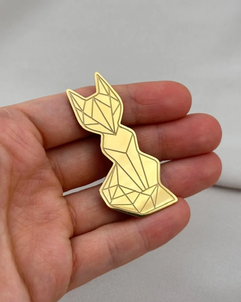 Çelik Gold Kedi Broş