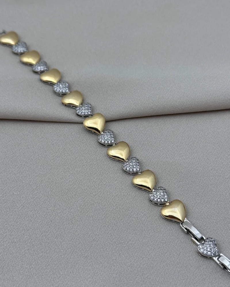 İthal VIP Kalpli Taşlı Bileklik