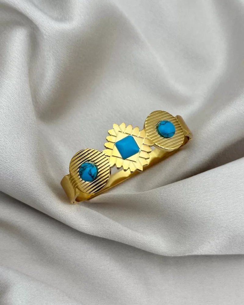 Mavi (Firuze) Taşlı Kelepçe